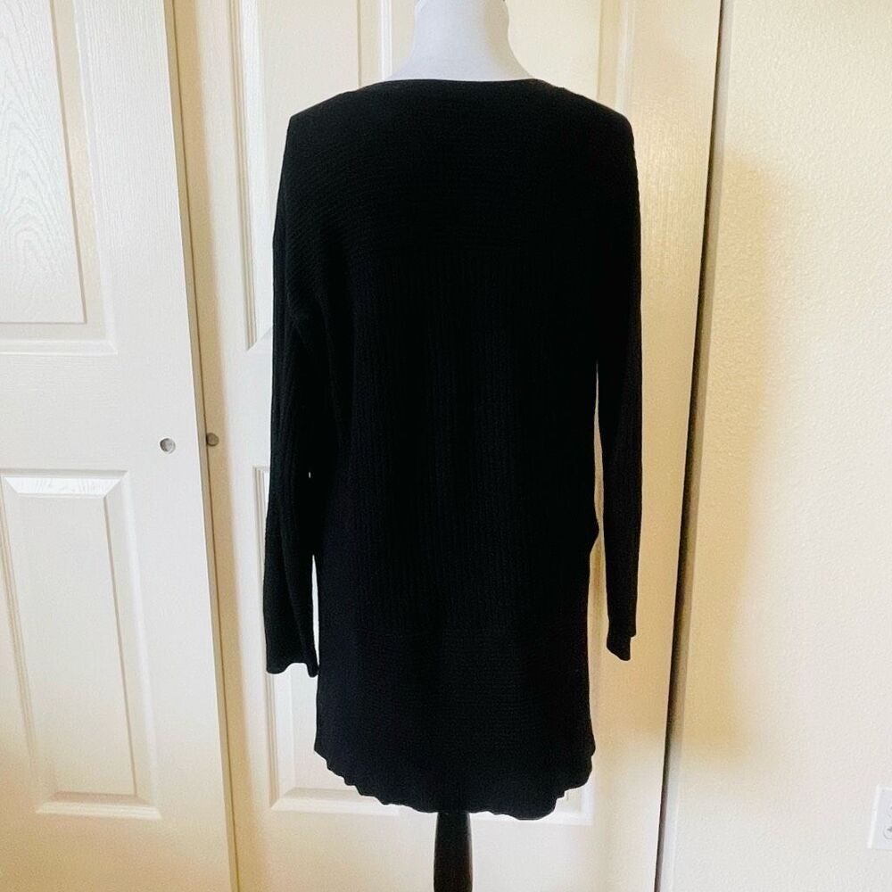 Verve Ami Long Black Open Front Cardigan size Small - Picture 2 of 11